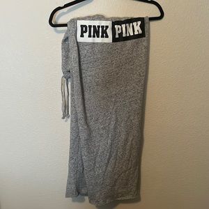 Heathered wide leg tie waist